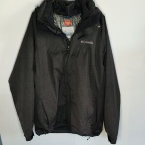 Columbia Thermal Coil Men's Size Large Black Winter Coat With Hood